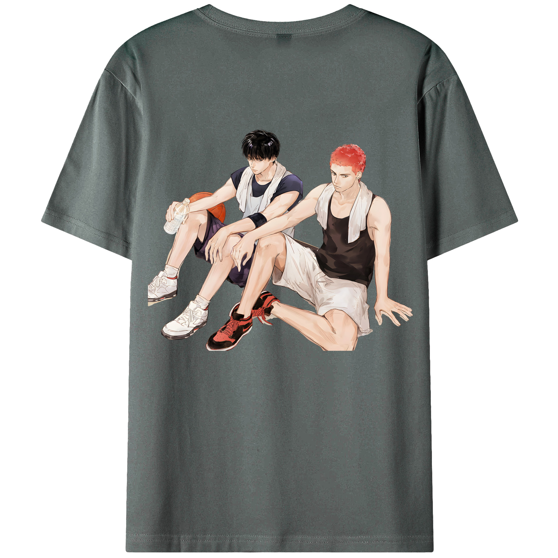 （画像用） SLAM DUNK／スラムダンク 綿100％ メンズ半袖Tシャツ（バックプリント） 通気性